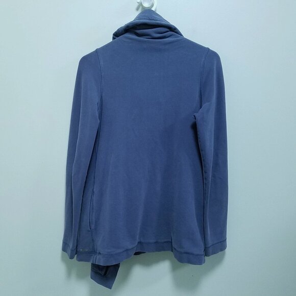 Lululemon Awareness Wrap Blue Snap Button Neck Sweater Jacket Size 4 XS - Picture 4 of 10
